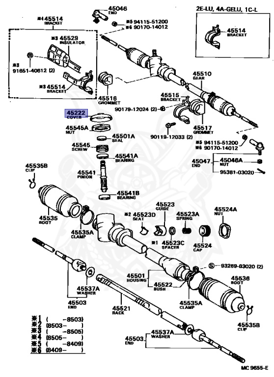 45222-10030 - Toyota - Cover, Steering Gear Dust - Nengun