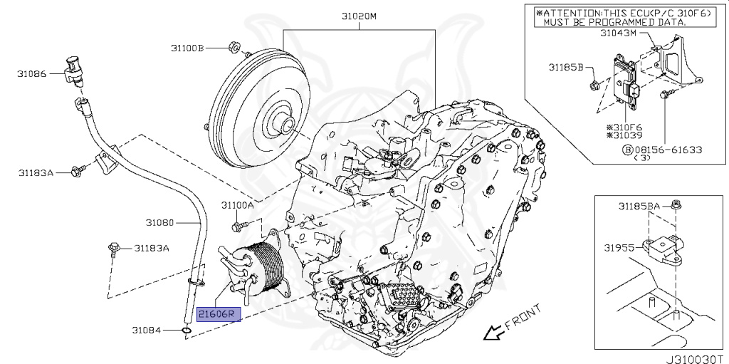 21606-3VX1B - Nissan - Oil Cooler Assembly, Auto Trans- Mission