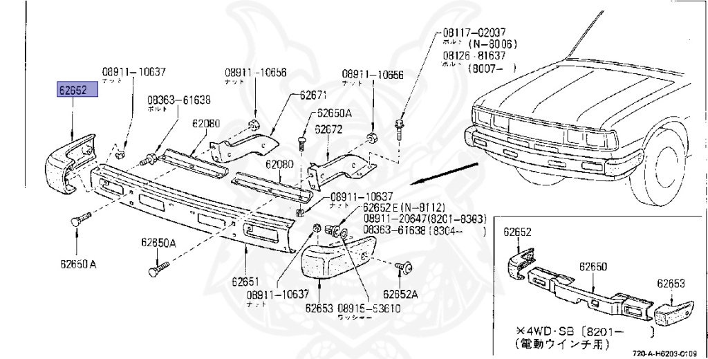 Nissan - Datsun - 720 - 1980 - DELUXE TYPE - Heisho Truck (TH) - 2 WHEEL DRIVE(2WD) - 4 SPEED T/M COLUMN SHIFT(R4) - SD22