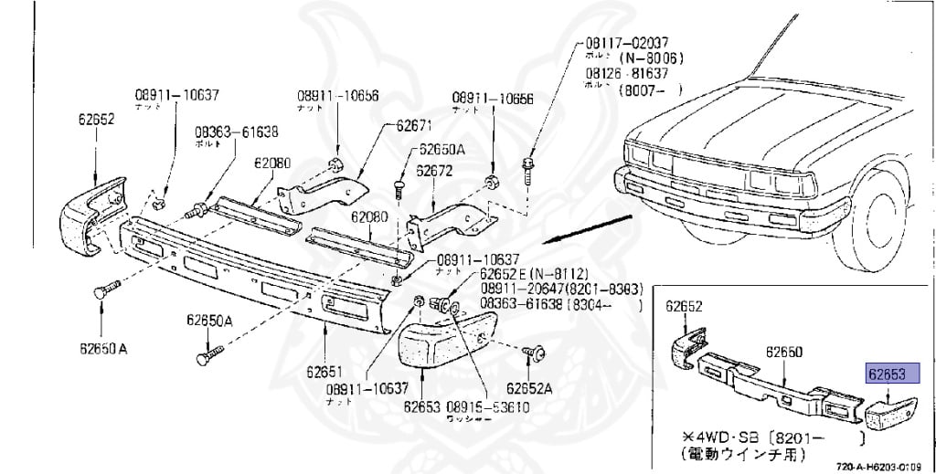 Nissan - Datsun - 720 - 1980 - DELUXE TYPE - Heisho Truck (TH) - 2 WHEEL DRIVE(2WD) - 4 SPEED T/M COLUMN SHIFT(R4) - SD22