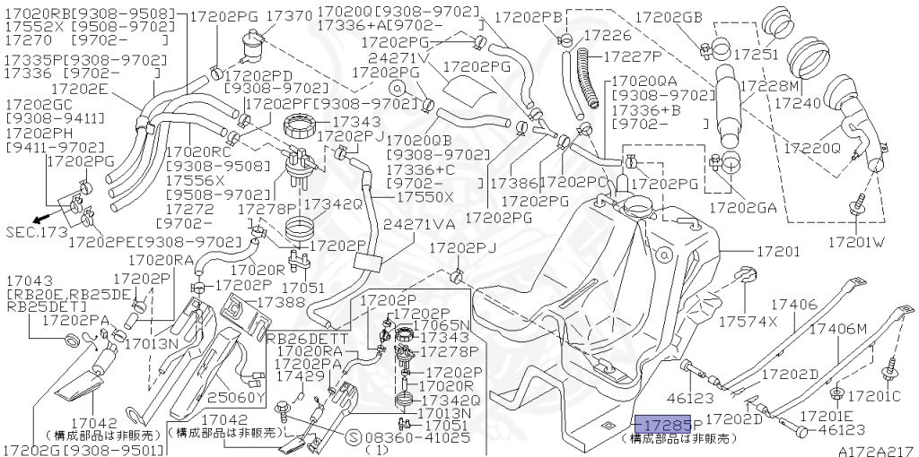 Nissan - Skyline - R33 GTS - R33 - 1995 - GTS25 - 2 door hard top (2K) - 2 WHEEL DRIVE(2WD) - 5 SPEED A/T(AT.F5) - IRS TYPE(IRS) - RB25DE