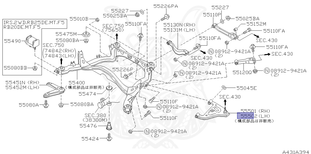 Nissan - Skyline - R34 GT - HR34 - 1999 - 20GT - 4 DOOR SEDAN(4S) - AUTOMATIC-FLOOR SHIFT(AT.F4) - High cast, 2-link (IRS.2WD) - RB20DE