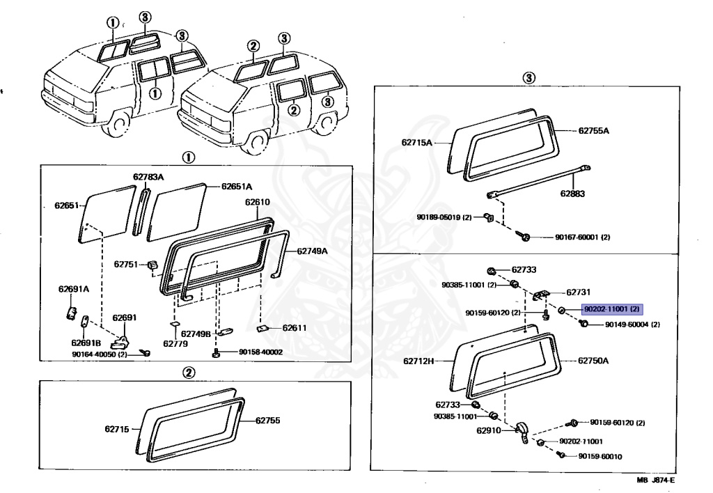 、 SIDE WINDOW / toyota | part list｜JP-CarParts.com