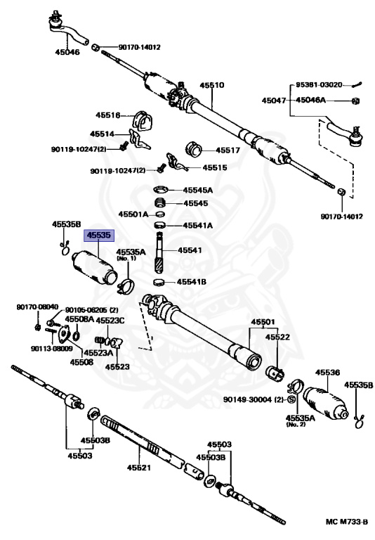 45535-12011 - Toyota - Boot, Steering Rack, No.1 - Nengun