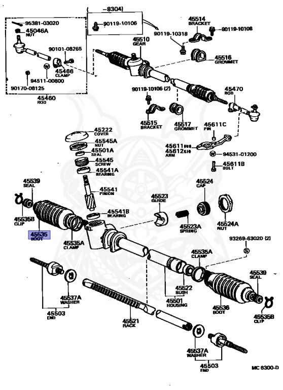 45535-12011 - Toyota - Boot, Steering Rack, No.1 - Nengun