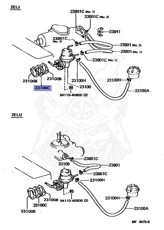 ③ 23915-10020 - Toyota - Insulator, Fuel Pump - Nengun Performance