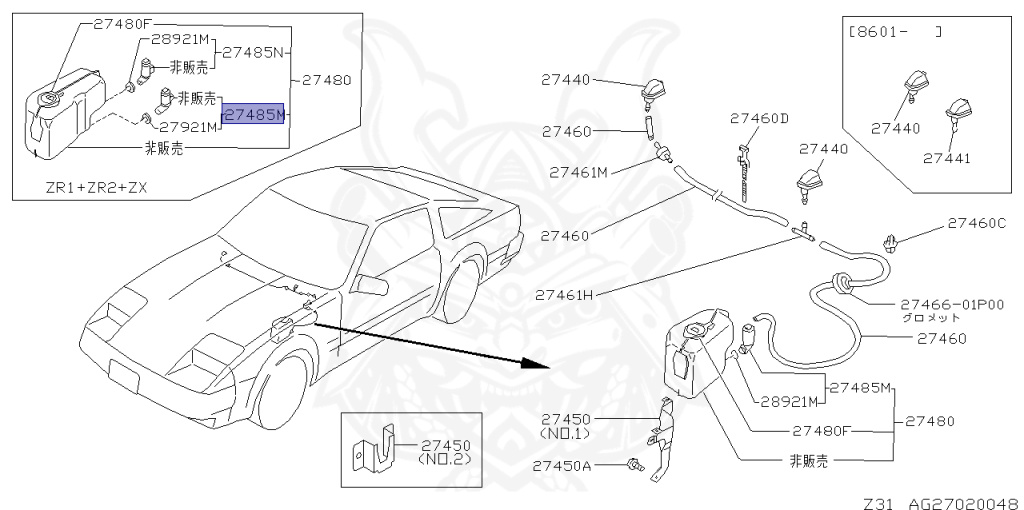 Nissan - Fairlady Z - Z31 - 1988 - ZR2 - MANUAL TRANSMISSION(MT) - T-bar roof (KZ#) - RB20DT