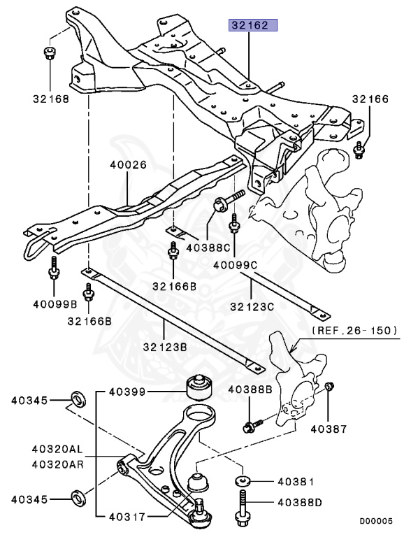 mitsu MR554447 - Mitsubishi - Crossmember, Fr Axle, No.1 - Nengun