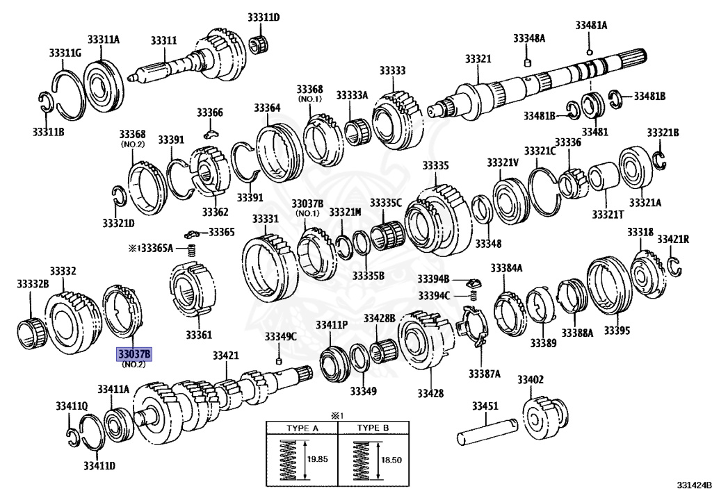 33037-60040 - Toyota - Ring Set, Synchronizer, No.1 - Nengun