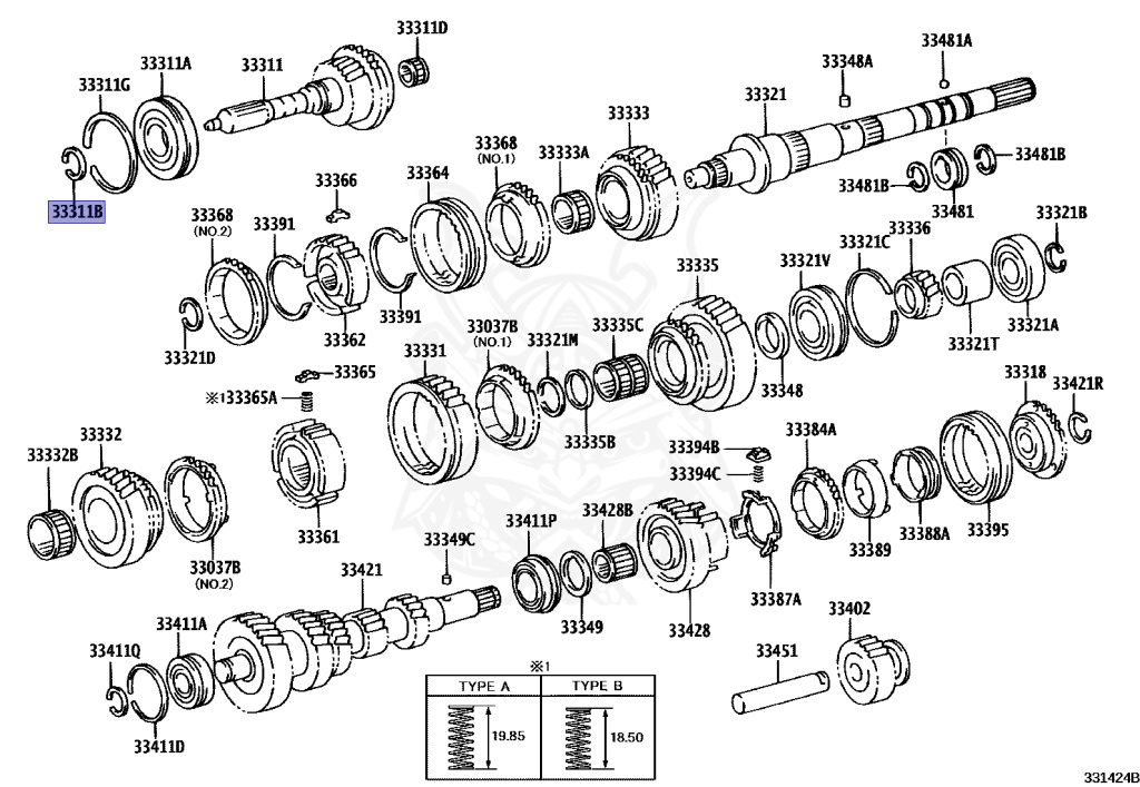 レジスタ 90520-38013 - Toyota - Ring, Shaft Snap (for Front Bearing