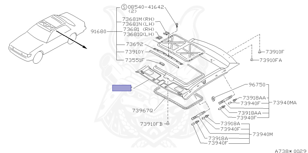 73910-91L73 - Nissan - Headliner Assembly - Nengun Performance