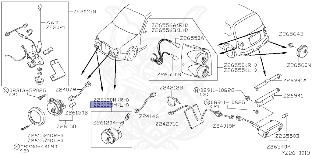 26135-37B00 - Nissan - Turn Signal Lamp Assembly, Front Lh