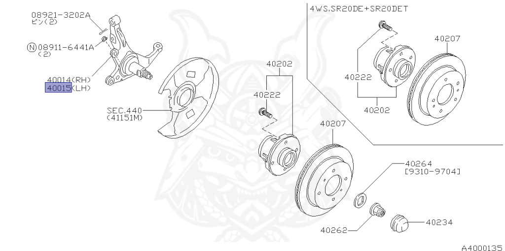 Nissan - Silvia - S14 - 1997 - JS - HARDTOP(K) - AUTOMATIC TRANSMISSION(AT) - TWO WHEELS STEERING(2WS) - SR20DE