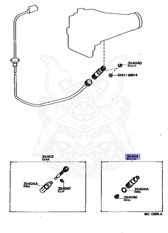 33404-30040 - Toyota - Sleeve Sub-assy, Speedometer Shaft