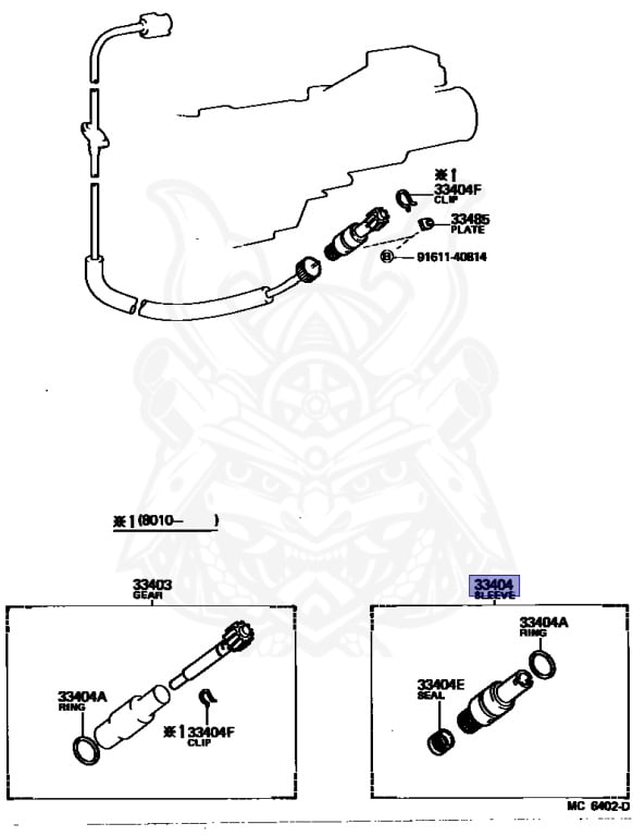33404-30040 - Toyota - Sleeve Sub-assy, Speedometer Shaft (atm