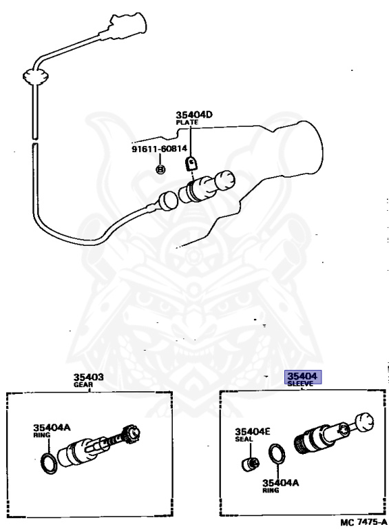 33404-30040 - Toyota - Sleeve Sub-assy, Speedometer Shaft