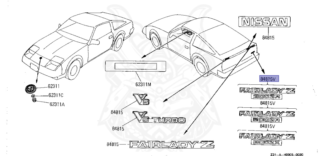 Nissan - Fairlady Z - Z31 - 1989 - ZR - MANUAL TRANSMISSION(MT) - T-bar roof (KZ#) - VG30D