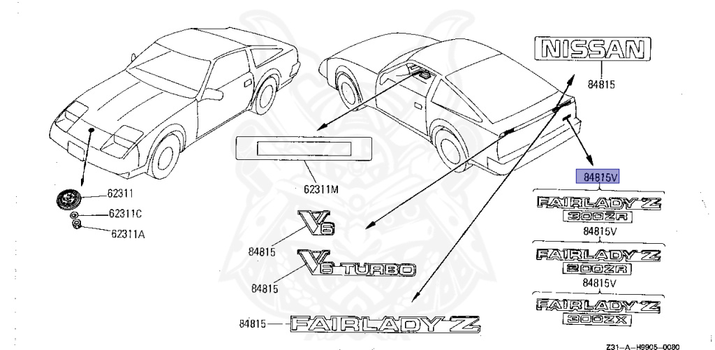 99098-22P01 - Nissan - Label, Name Rear Window - Nengun Performance