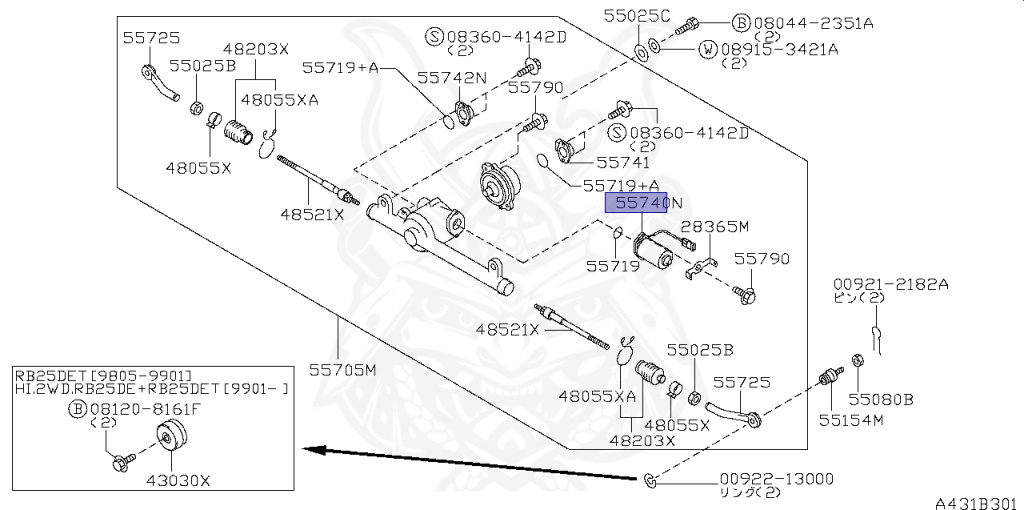 Nissan - Skyline - R34 25GTT - ER34 - 2000 - 25GT TURBO - 4 DOOR SEDAN(4S) - AUTOMATIC-FLOOR SHIFT(AT.F4) - Hi-Cas 2-Link (HI.2WD) - RB25DET