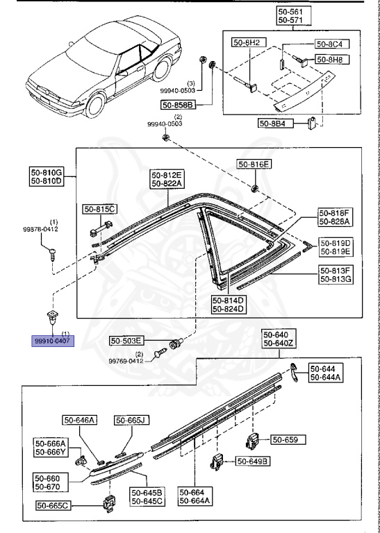 9991-00-407 - Mazda - Grommet Screw - Nengun Performance
