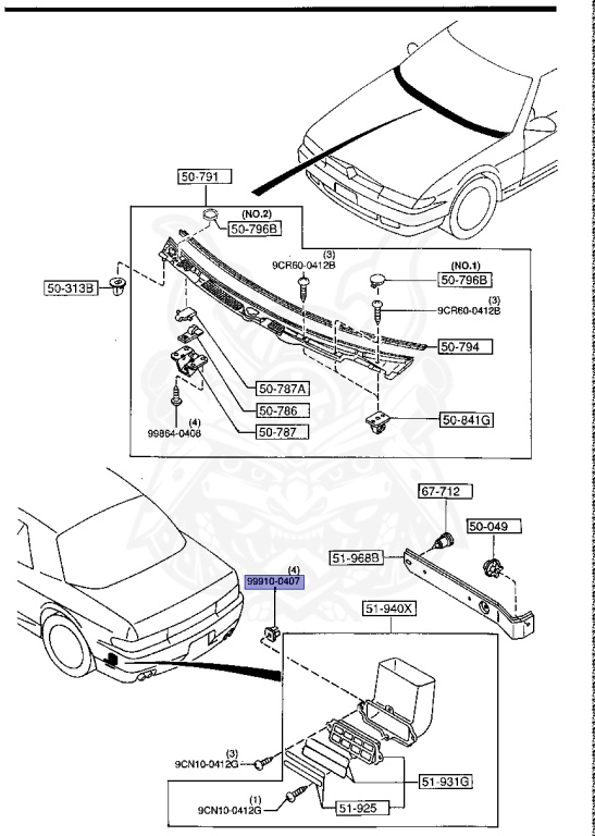 mmオーダーページ 9991-00-407 - Mazda - Grommet Screw - Nengun Performance