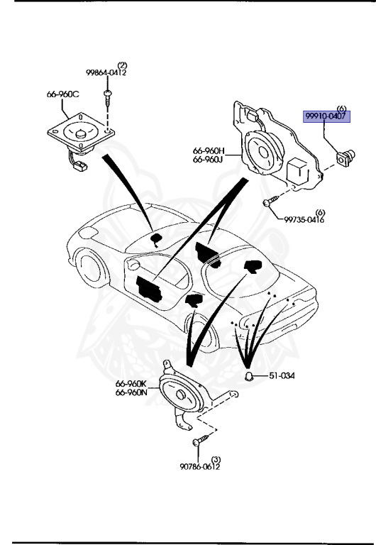 9991-00-407 - Mazda - Grommet Screw - Nengun Performance