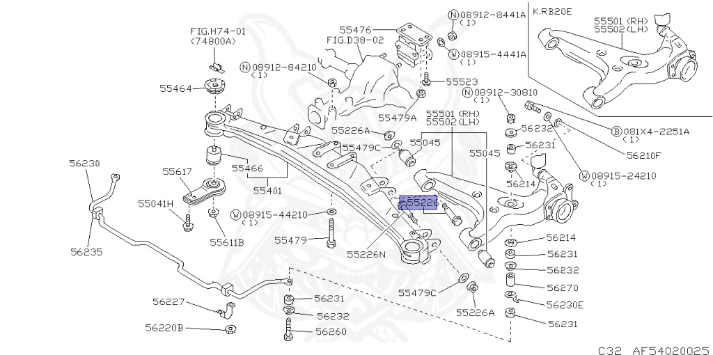 55225-01P10 - Nissan - Pin, Arm - Nengun Performance