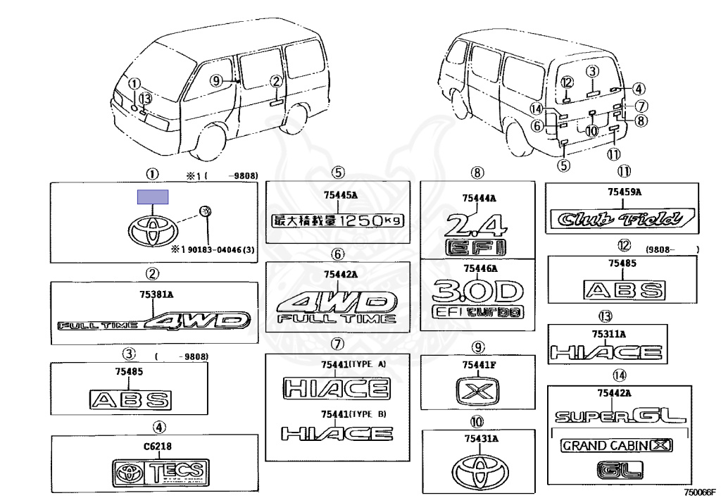 Toyota - Hiace - KZH106W - 1996 - SUPER CUSTOM LIMITED TYPE - 4-DOOR - Automatic - 1KZTE