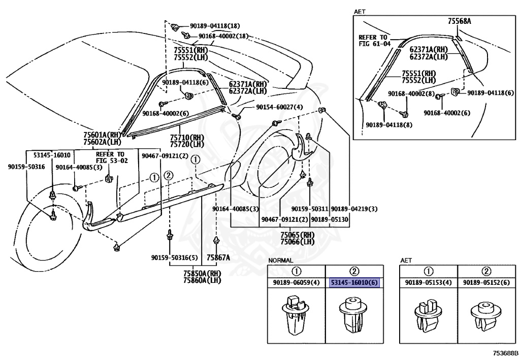 53145-16010 - Toyota - Clip - Nengun Performance