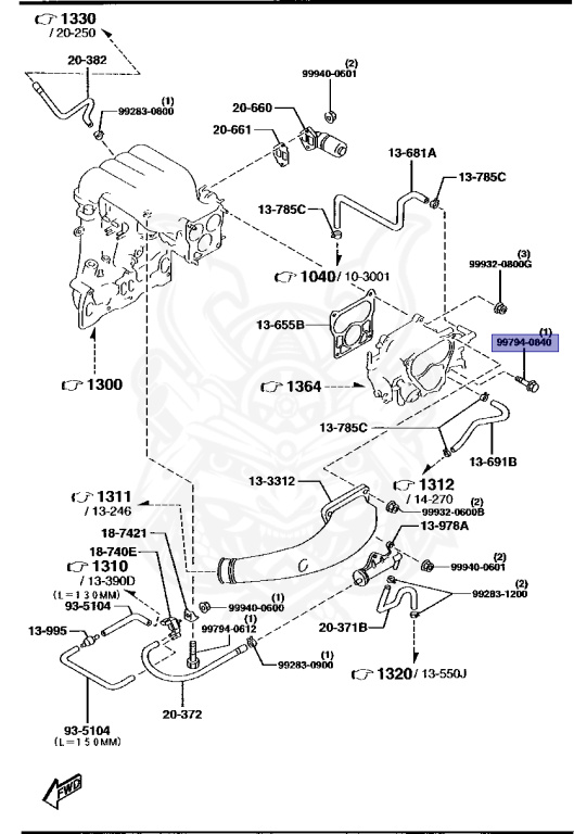 9979-40-840 - Mazda - Flange Bolt - Nengun Performance