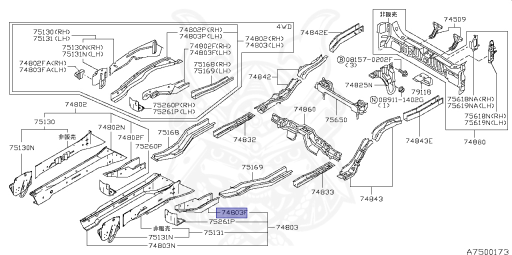 Nissan - Stagea - WC34 - 1999 - 25TX-FOUR - WAGON(W) - 4 WHEEL DRIVE(4WD) - AUTOMATIC TRANSMISSION(AT) - RB25DET