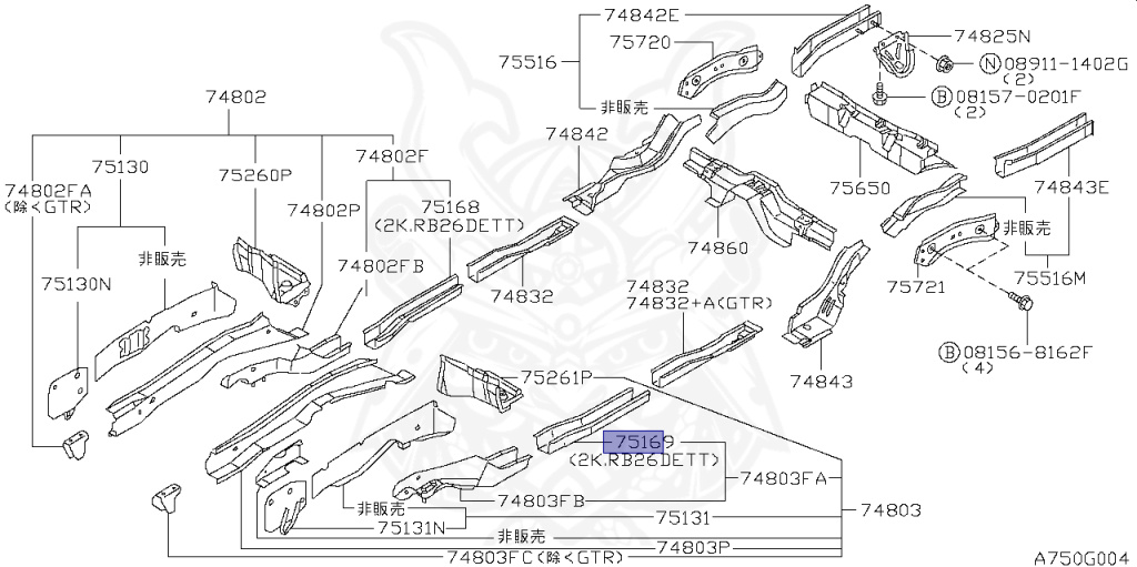Nissan - Skyline GT-R - BNR34 - 2000 - GT-R V spec - 2 door hard top (2K) - MANUAL MISSION 6-SPEED(MT.F6) - Hi-Cas 4-Link (HI.4WD) - RB26DETT