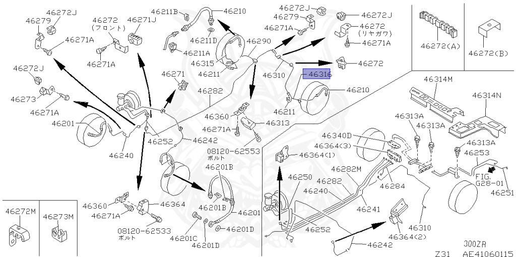 C 46230-01P00 - Nissan - Tube Assembly, Rear Brake Lh - Nengun