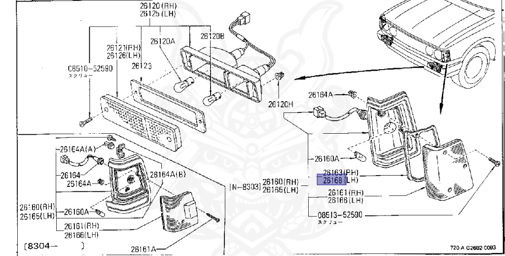 Nissan - Datsun - 720 - 1982 - DELUXE TYPE - DOUBLE CAB(WC) - 2 WHEEL DRIVE(2WD) - 4 SPEED T/M COLUMN SHIFT(R4) - SD22