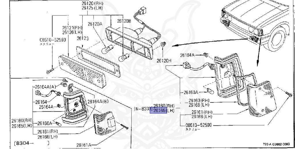 Nissan - Datsun - 720 - 1983 - DELUXE TYPE - Guard Truck (TL) - 2 WHEEL DRIVE(2WD) - 4 SPEED T/M COLUMN SHIFT(R4) - SD22