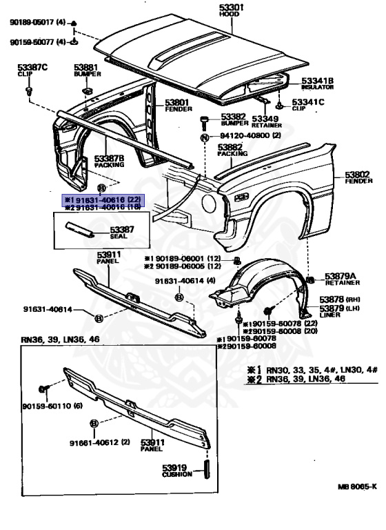 Toyota - Hilux - LN41 - 1986 - DLX TYPE - Manual - 2L