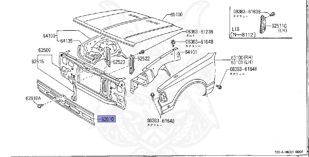 Nissan - Datsun - 720 - 1985 - DELUXE TYPE - DOUBLE CAB(WC) - 2 WHEEL DRIVE(2WD) - Column Manual 5th (R5) - SD23