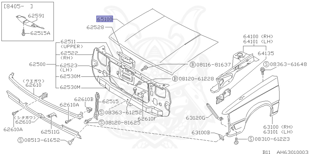 Nissan - Sunny - B11 - 1983 - GLL TYPE - WAGON(W) - 5 SPEED MANUAL TRANS(F5) - E15S
