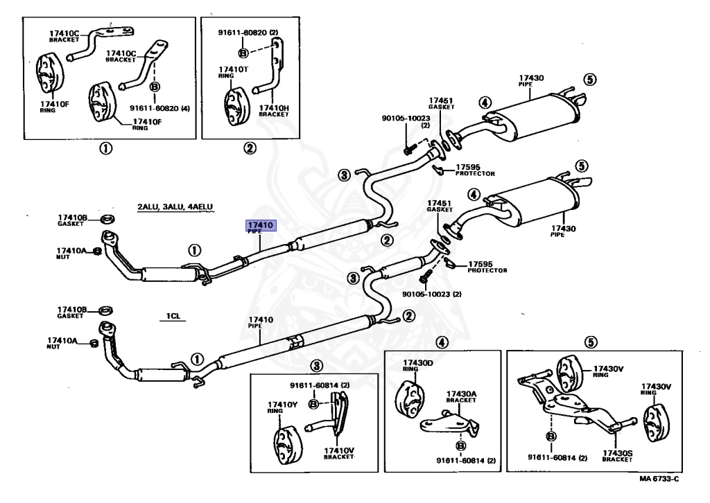 M 17410-14010 - Toyota - Pipe Assy, Exhaust, Front - Nengun Performance