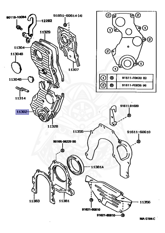 11302-74011 - Toyota - Sub-assy Cover, Timing Chain Or Belt