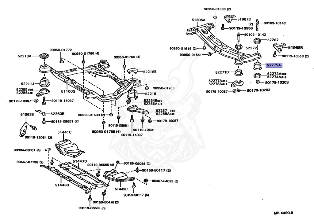 you！ 52275-32050 - Toyota - Cushion, Rear Suspension Member Body
