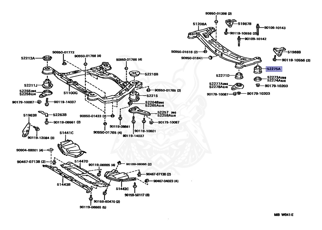 52275-32050 - Toyota - Cushion, Rear Suspension Member Body