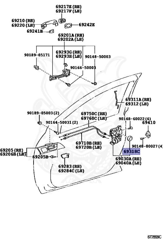 69318-51010 - Toyota - Seal, Door Lock Wiring Harness - Nengun
