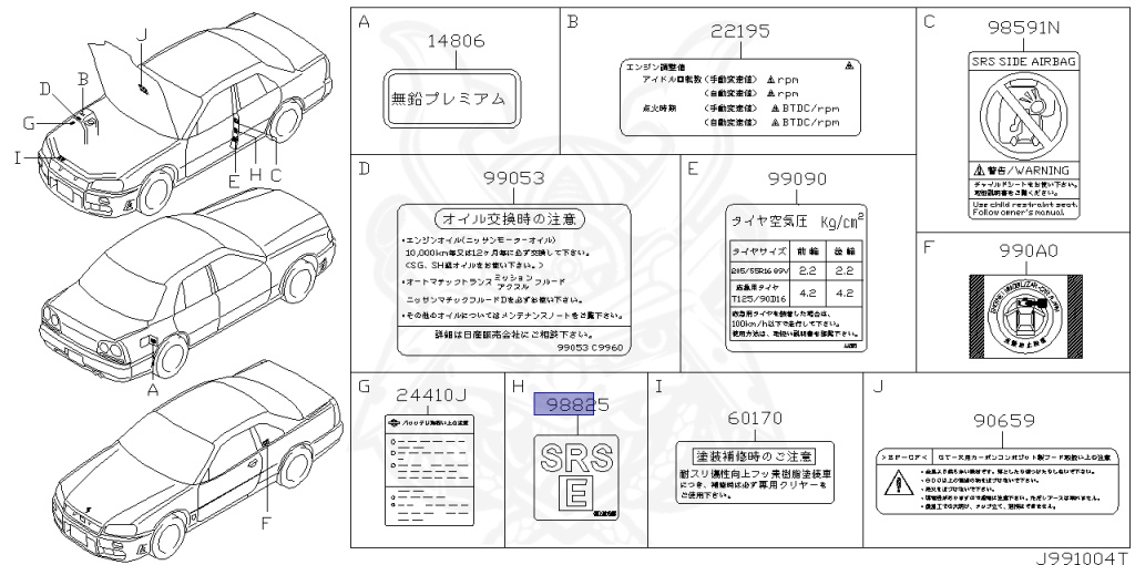 Nissan - Skyline - R34 25GTT - ER34 - 2000 - 25GT TURBO - 4 DOOR SEDAN(4S) - AUTOMATIC-FLOOR SHIFT(AT.F4) - Hi-Cas 2-Link (HI.2WD) - RB25DET