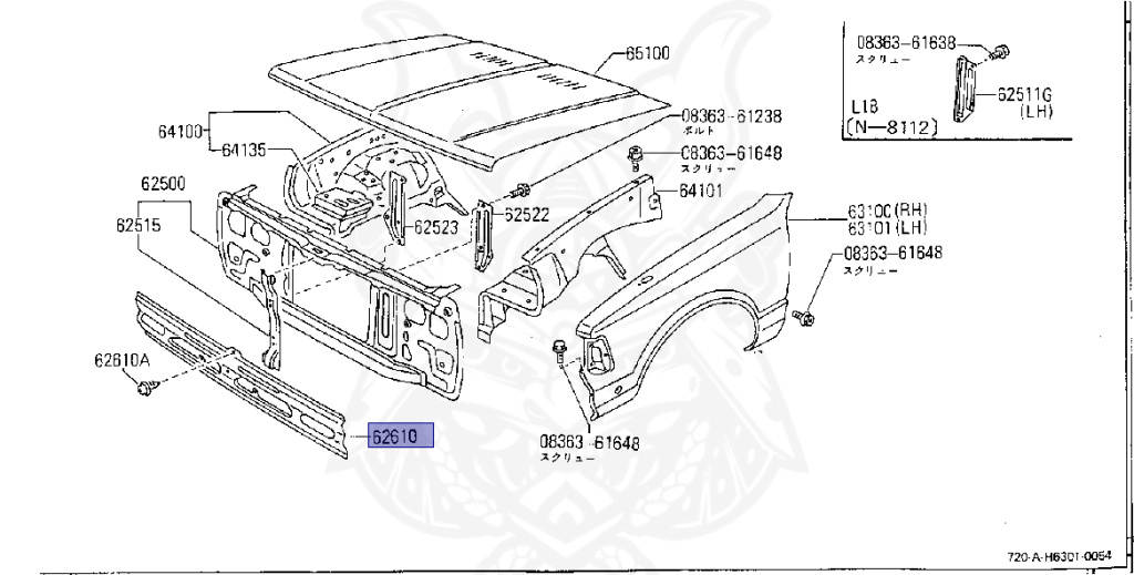 Nissan - Datsun - 720 - 1979 - DELUXE TYPE - Temporary Track (TL) - 2 WHEEL DRIVE(2WD) - 4 SPEED T/M COLUMN SHIFT(R4) - SD22
