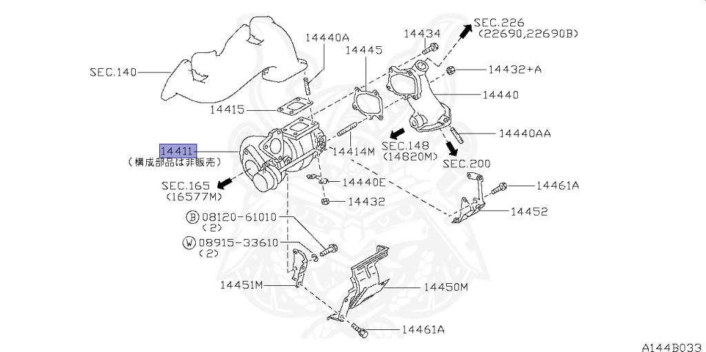 s13 シルビア 180SX SR20 純正 タービン 14411-50F00 Nissan Silvia S13 SR20DET Turbine Supercharger Turbo