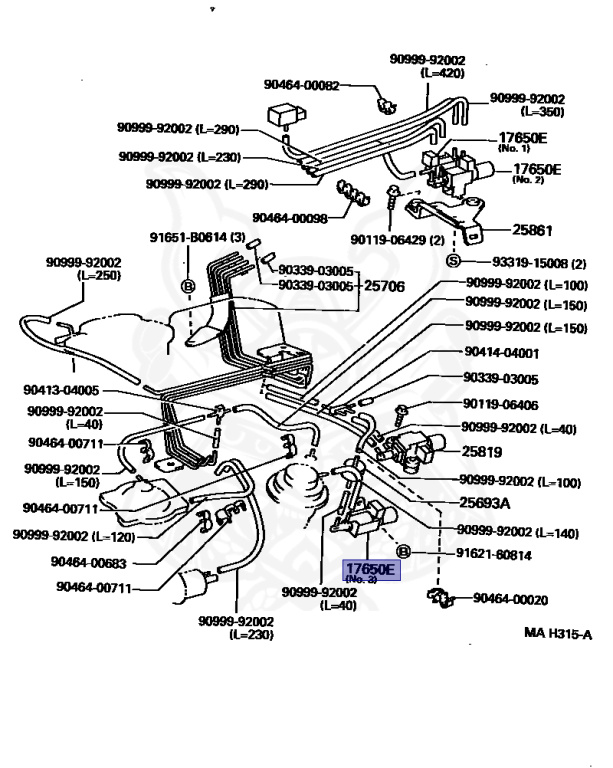 ん 9091012100 Genuine Toyota VALVE ASSY, VACUUM SWITCHING 90910