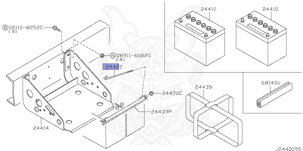 とと Infiniti G35 G37 Q50 Q60 Genuine Battery Hold Down Bracket