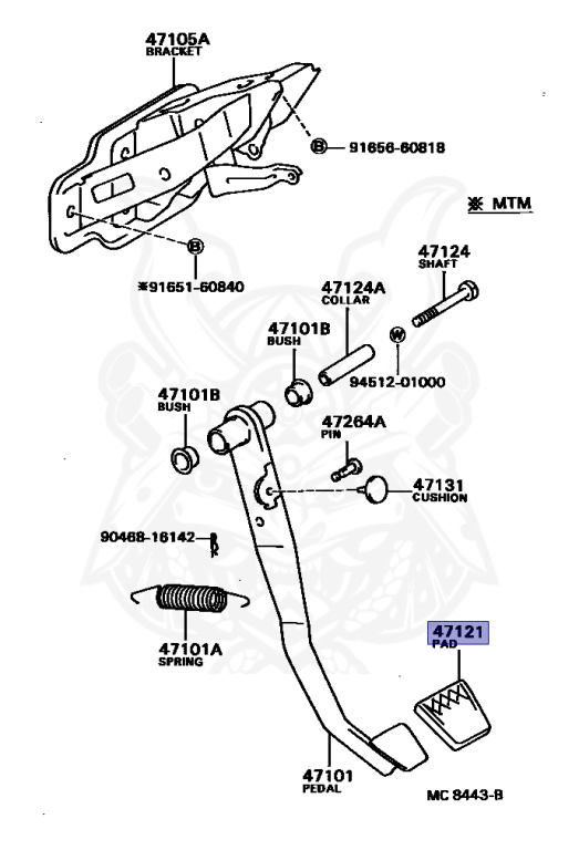 31321-12030 - Toyota - Pad, Clutch Pedal - Nengun Performance