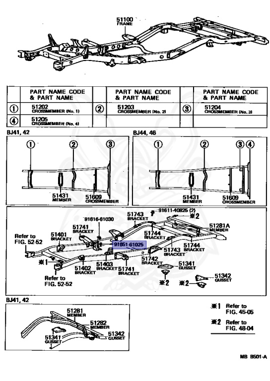 Toyota - Land Cruiser - BJ44V - 1982 - V(MODEL MARK) - Manual - 2B